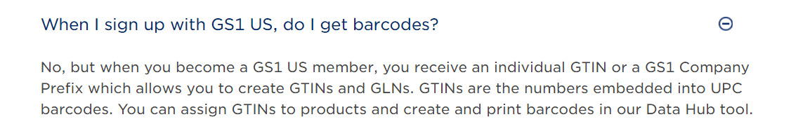 gs1 does not provide barcodes